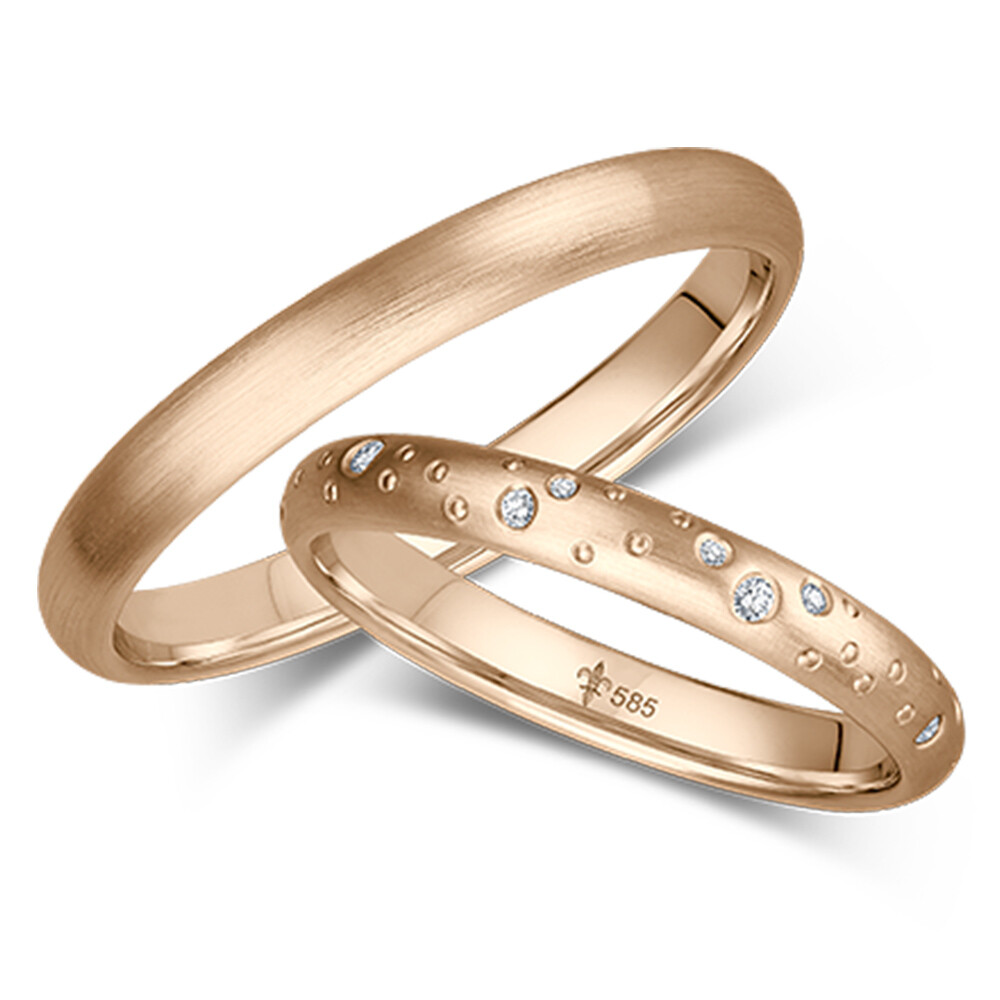 Trauringe Coquette Roségold Brillant TR-0/TR-1-00076