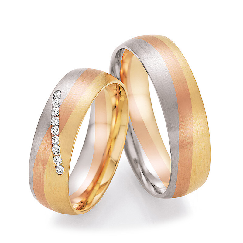 Trauringe Tricolor Sunrise 66/44010 & 66/44020 Brillant