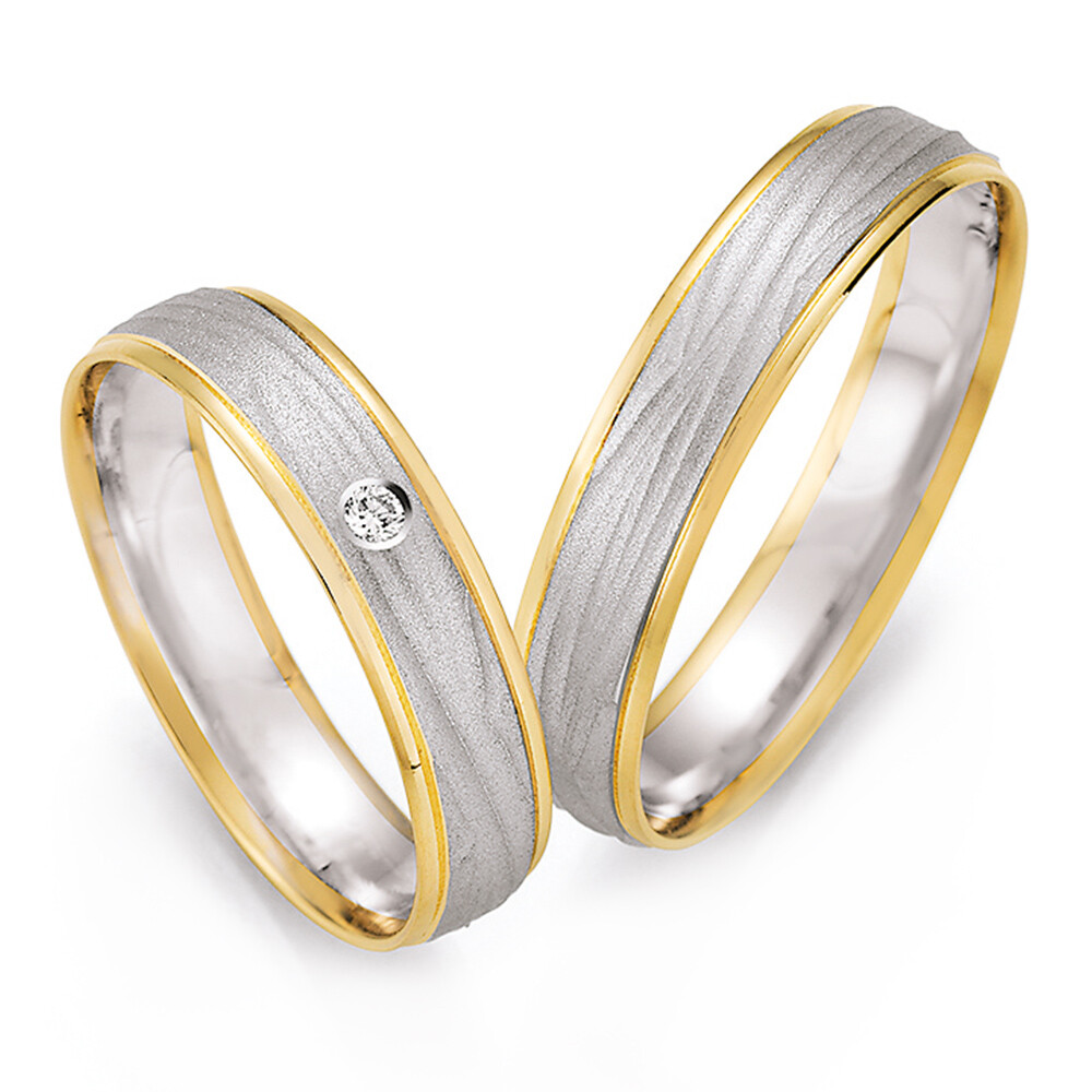 Trauringe 66/43030 & 66/43040 Weißgold & Gelbgold