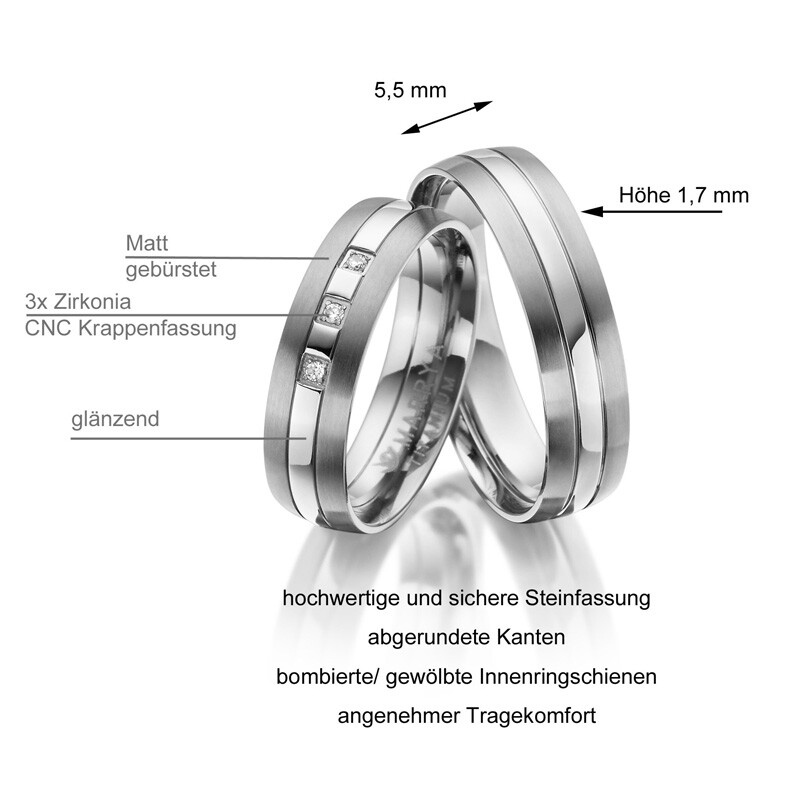 Partnerringe Trauringe Titan Marrya TI-20 Info