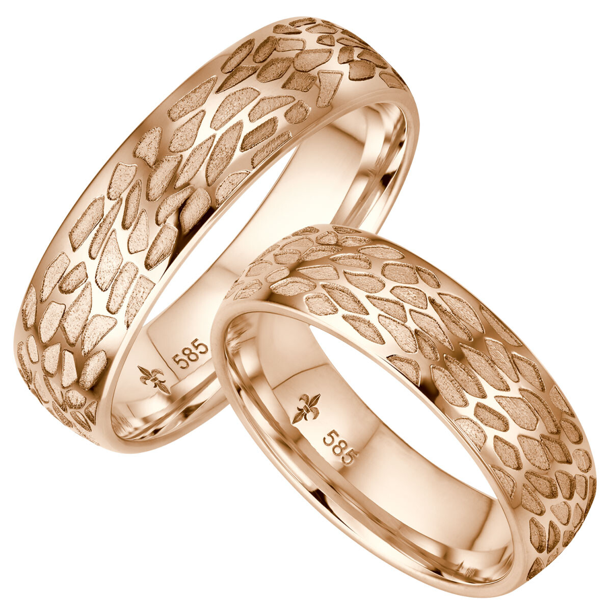 Trauringe Yvette Rotgold TR-0-00044 & TR-1-00044