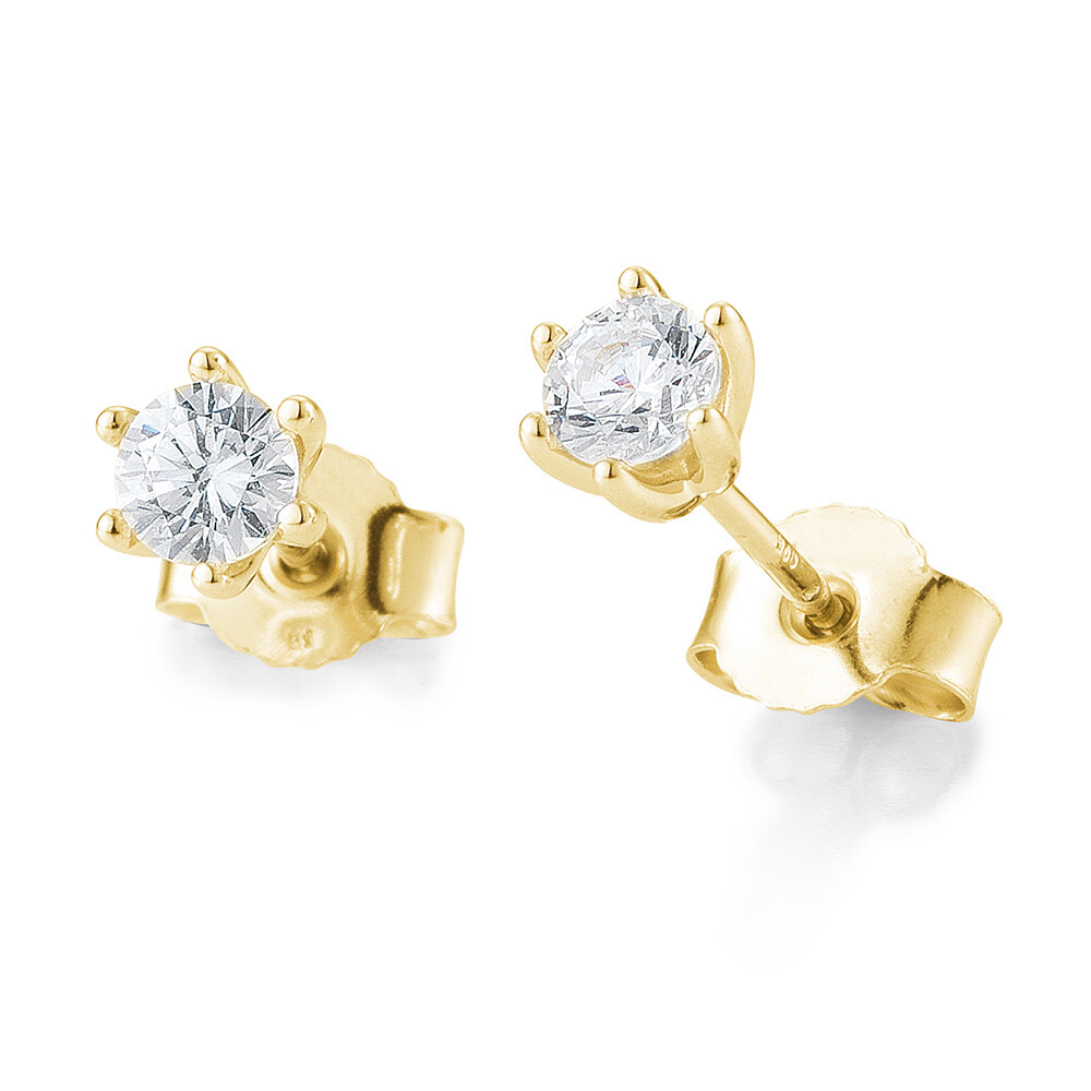 Ohrstecker 6er Krappe Gelbgold Brillant BR783