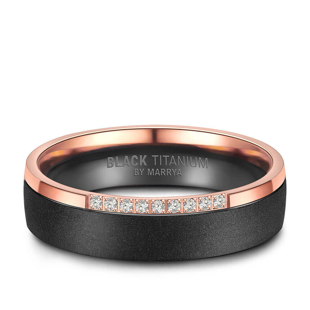 Einzelring Damen liegend Black Titanium BT-06