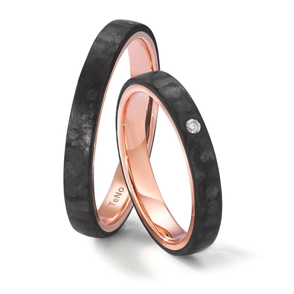 Volcanic Love Eheringe aus Rotgold & Carbon TNO52658