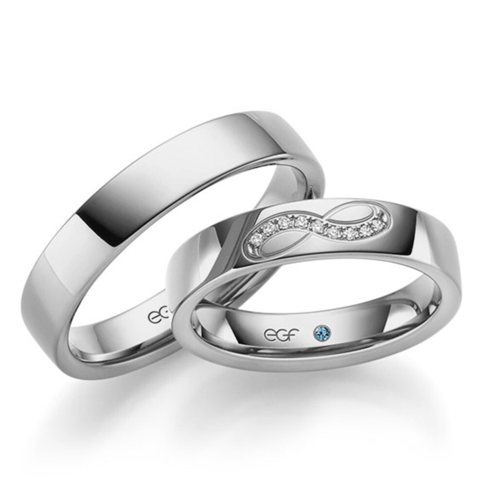 Trauringe Infinity Graugold Brillant F-1398-2