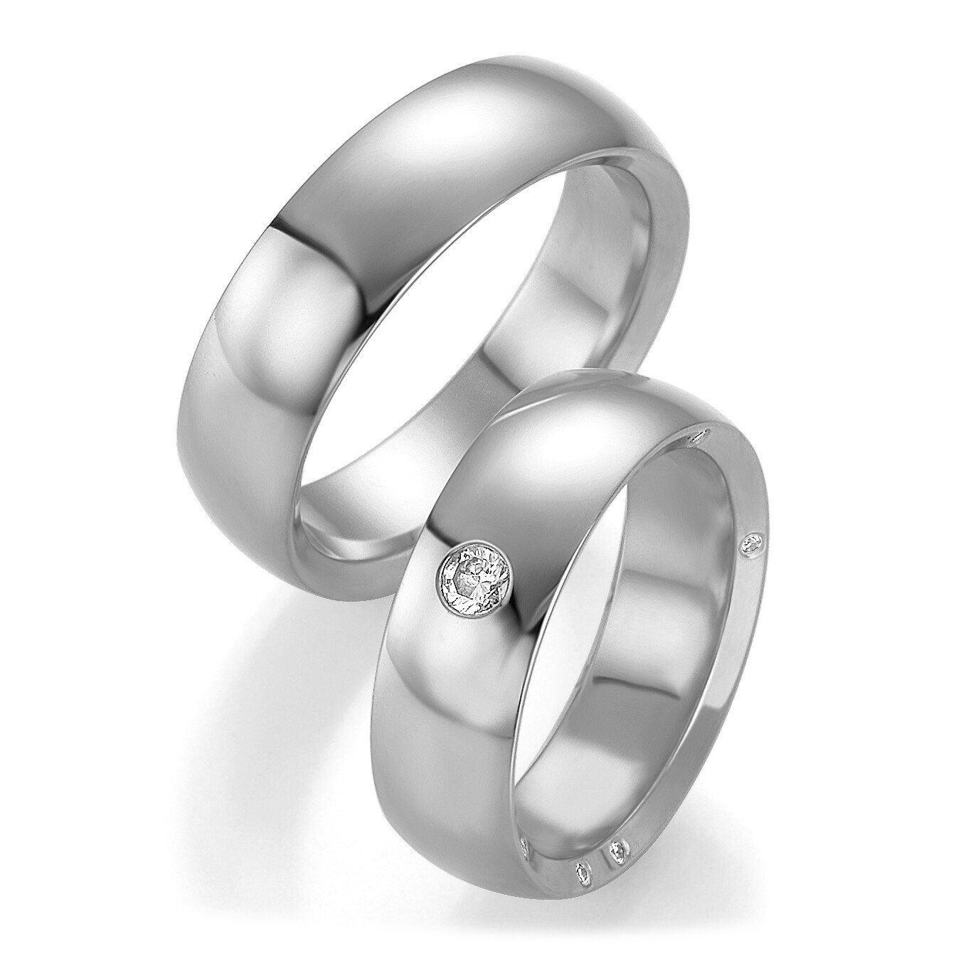 Trauringe Weißgold 48/05227 & 48/05228 Eheringe
