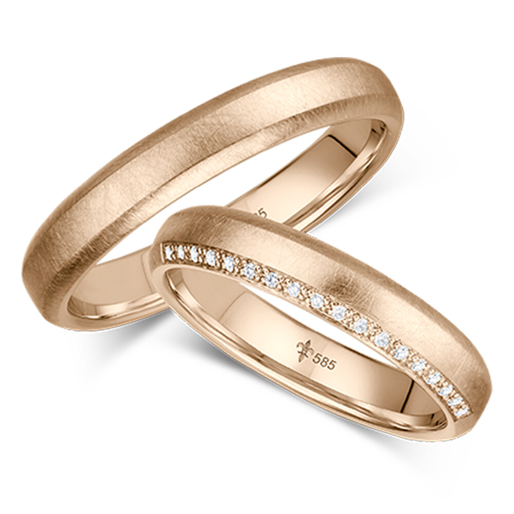 Trauringe Océane Roségold Brillant TR-0/TR-1-00078