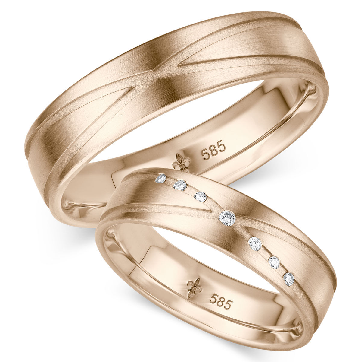 Trauringe TR-0-00016 & TR-1-00016 Charlotte Roségold