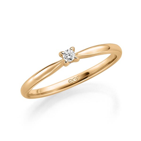 Verlobungsring Roségold Solitär 0.050 ct. Brillant 1277