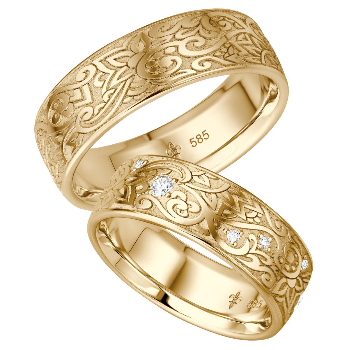 Trauringe Gelbgold Modell 48 Estelle lupenrein