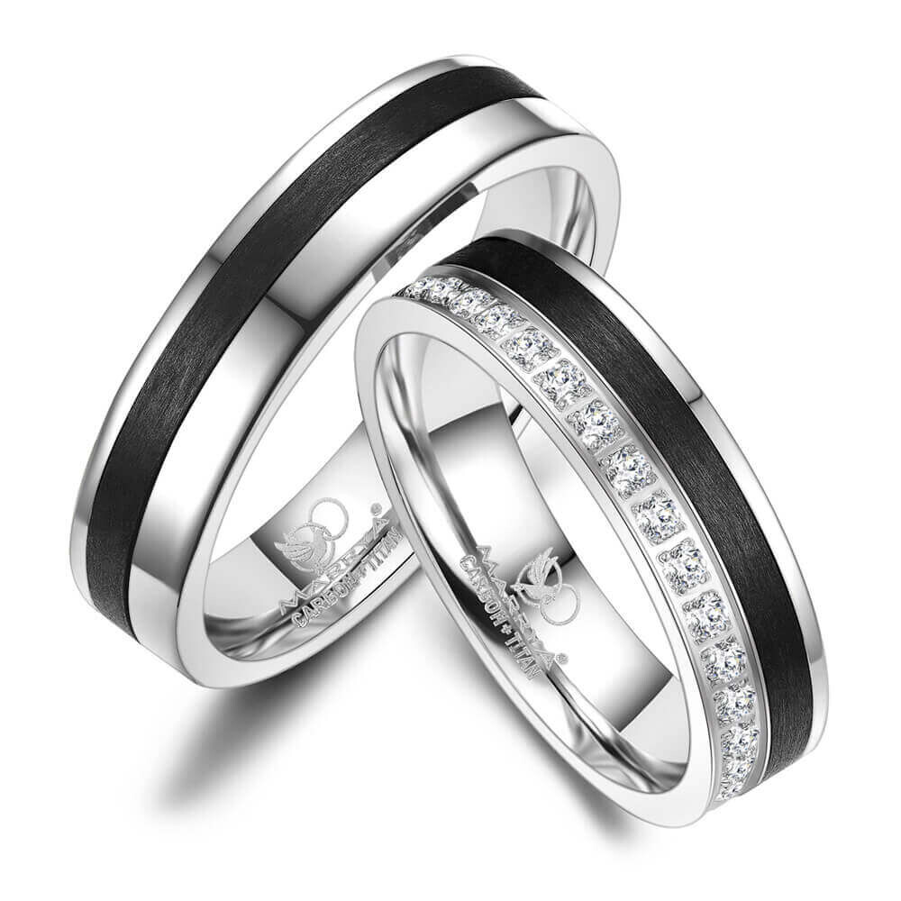 Partnerringe Eheringe Carbon Titan Marrya CA-04