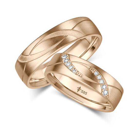 Trauringe Edith Roségold TR-0-00071 & TR-1-00071