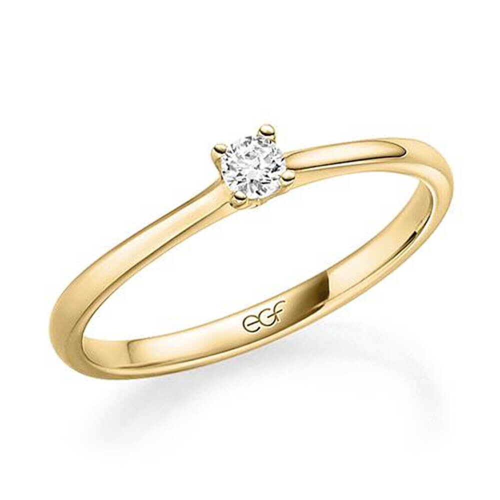 Verlobungsring Chaton-Solitär Gelbgold Brillant F-1284
