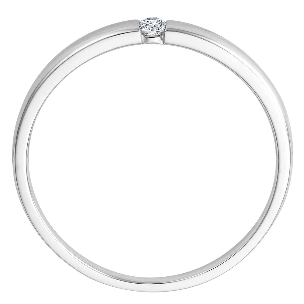 Solitaire Ring Weißgold Brillant 0.040 ct. w/si, stehend