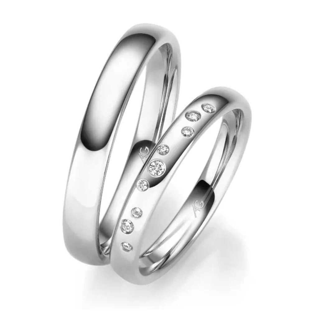 Trauringe Weißgold 4/31317/3 & 31317/3.5