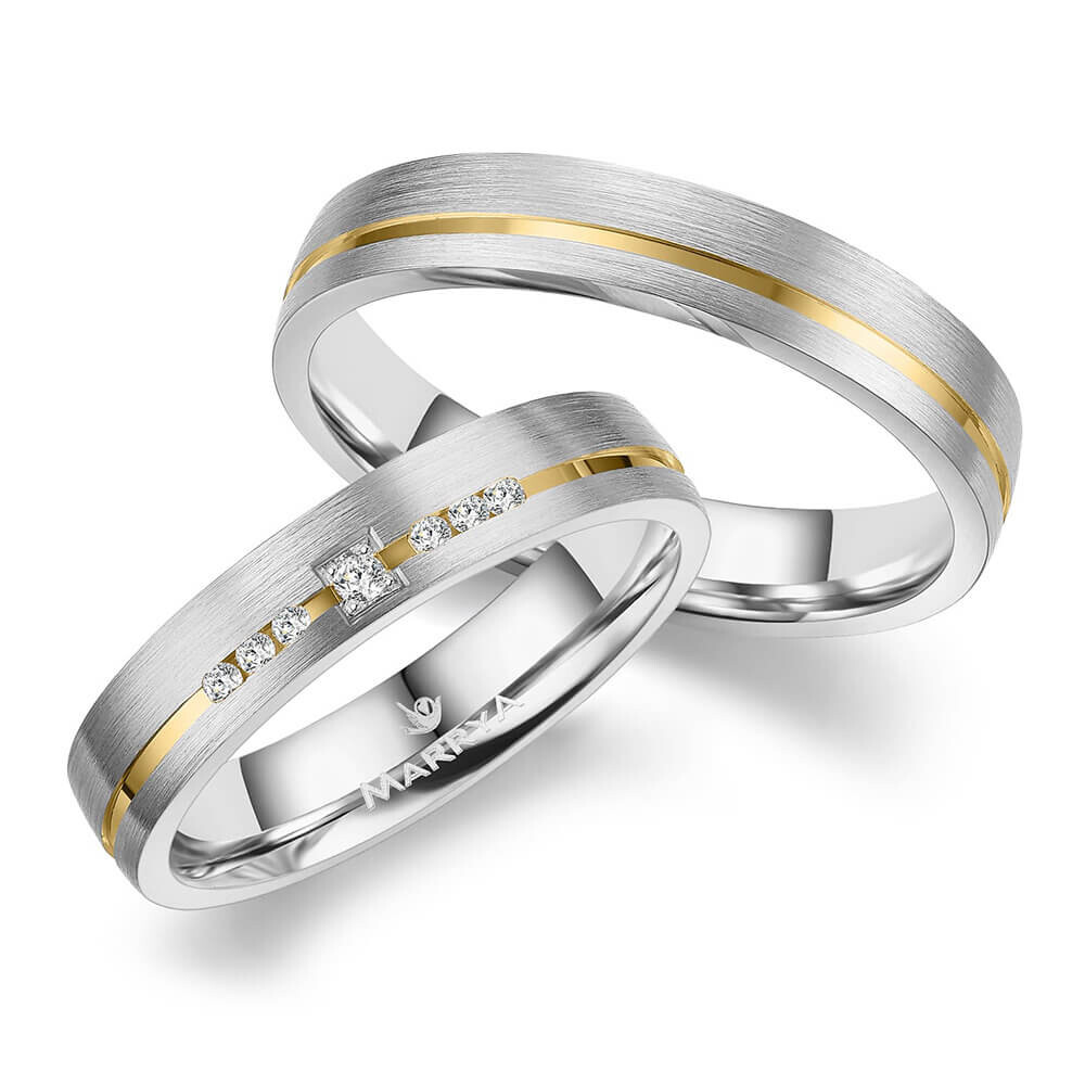 Trauringe Partnerringe Silber & Gold Zirkonia SGA04