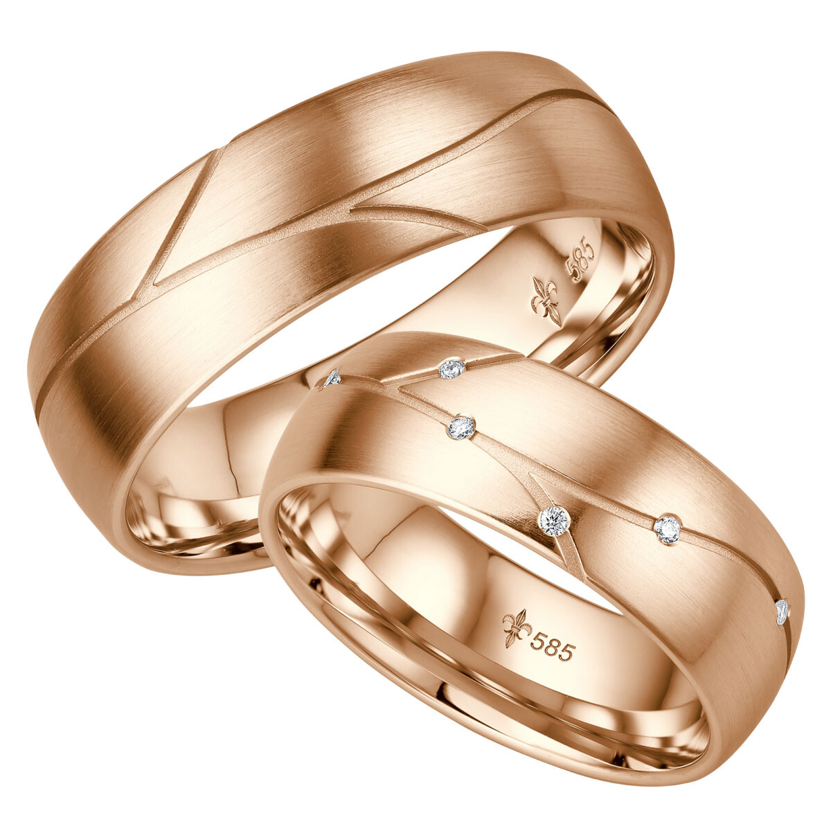 Trauringe Isabelle Rotgold TR-0-00018 & TR-1-00018