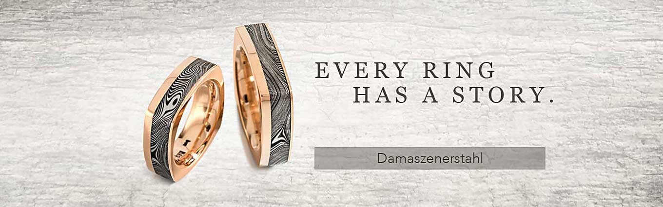 Trauringe Eheringe aus Damaszener Stahl Damastringe