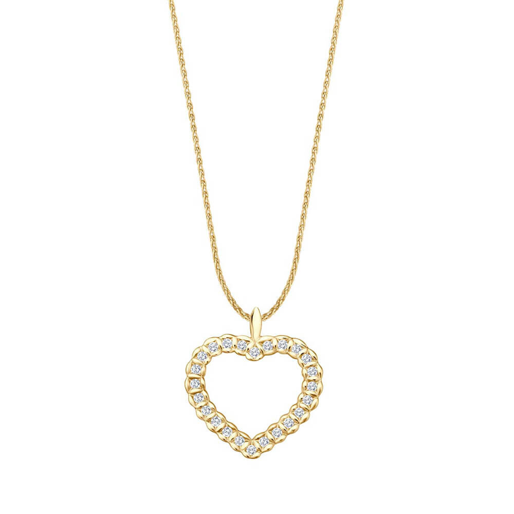 Kette mit Herz-Anhänger Gelbgold Brillant EH001116
