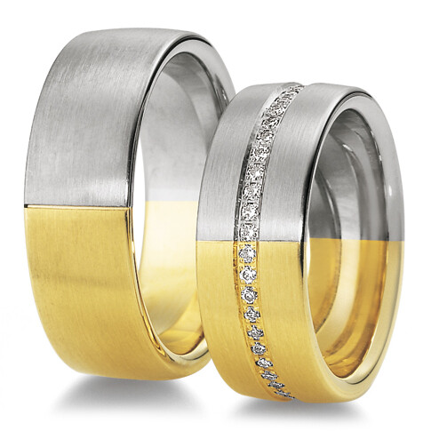 Trauringe Weißgold & Gelbgold 48/03240 & 48/03241