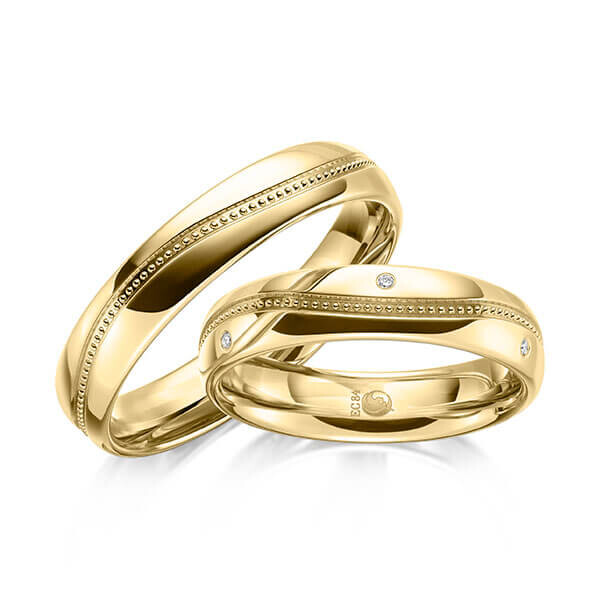 Trauringe Welle Perlfuge Gelbgold RU-1627