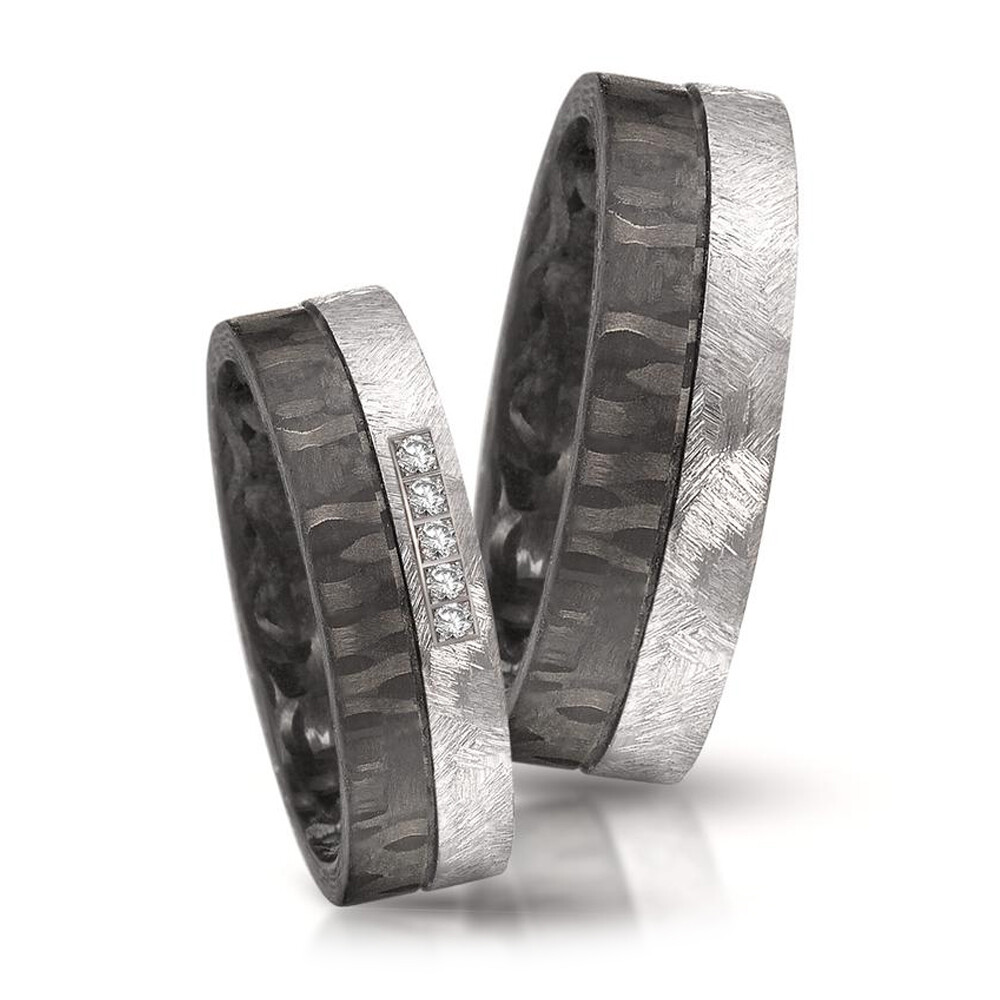 Partnerringe Tantal & Carbon Brillant 0,050 ct.