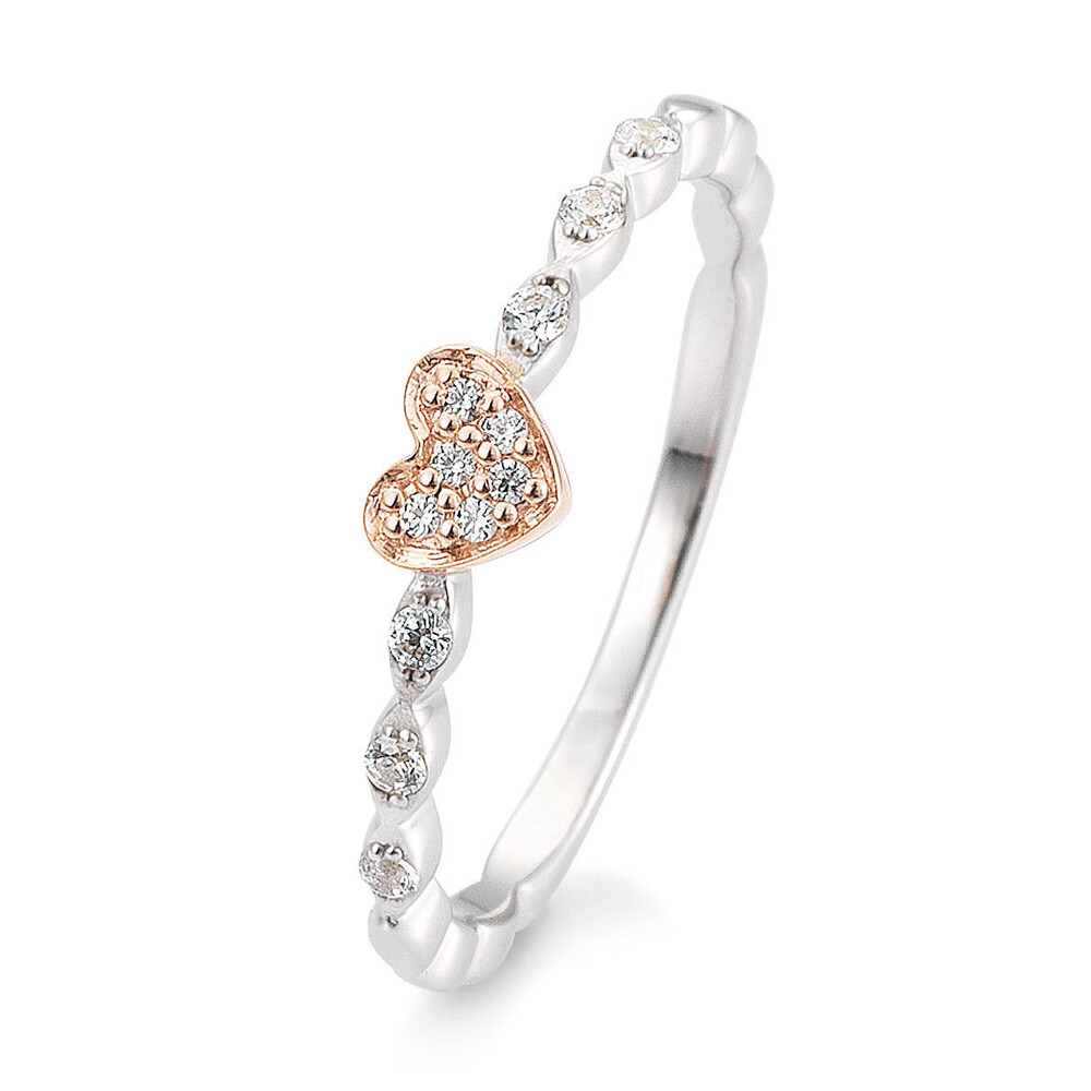 Ring Herz rot Silber Zirkonia 42/03394