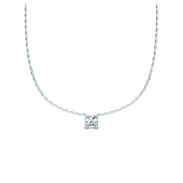 Collier Weißgold 585 Prinzess-Diamant zus. 0,100 ct, tw, si RU-1581-1