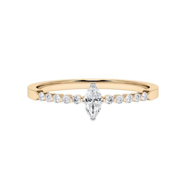Diamantring Roségold 585 & Platin 950 Marquise-Diamant zus. 0,300ct. RU-1792