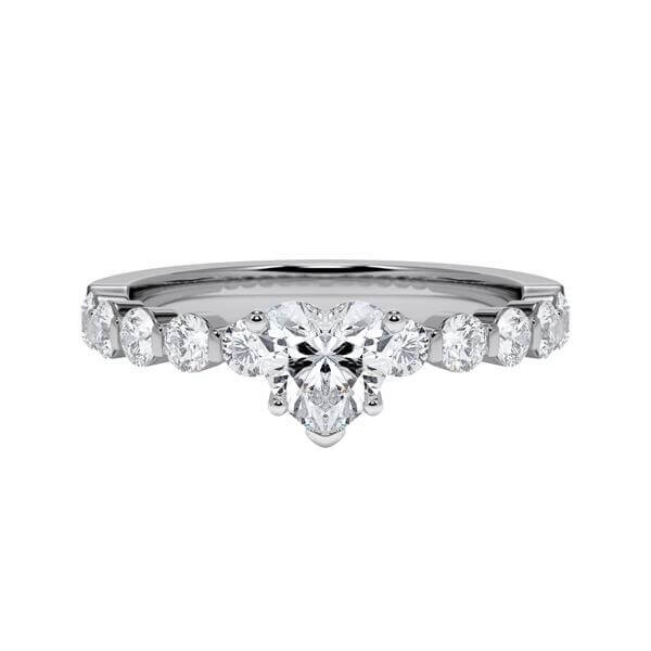Diamantring Graugold 585 & Weißgold 585 Herz-Diamant zus. 1,200ct. RU-1792