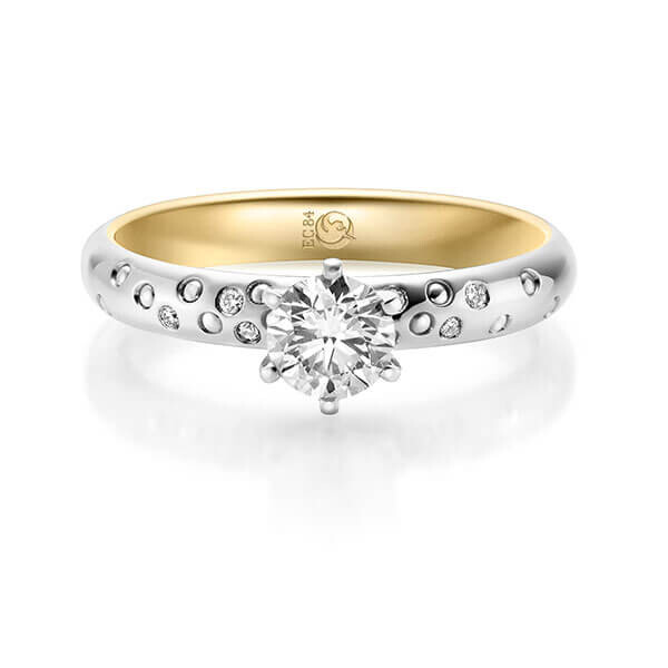 Diamantring Palladium 950 & Gelbgold 585 zus. 0,530 ct, Lab-Grown & tw,si Brillant RU-1726-15