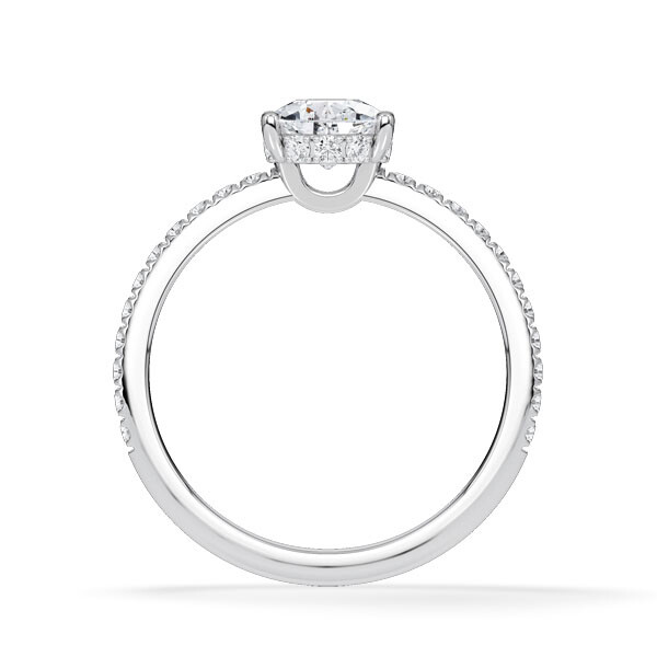 Ring Classic Hidden Halo Tropfen Weißgold Rubin 1903