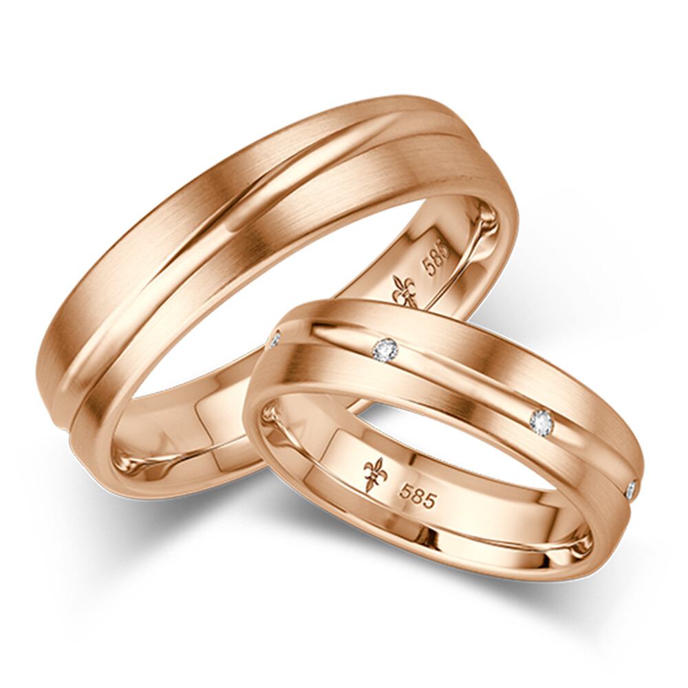 Trauringe TR-0-00008 & TR-1-00008 Stéphanie Rotgold