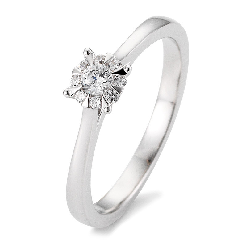 Solitärring Weißgold 0,180 ct. w/si