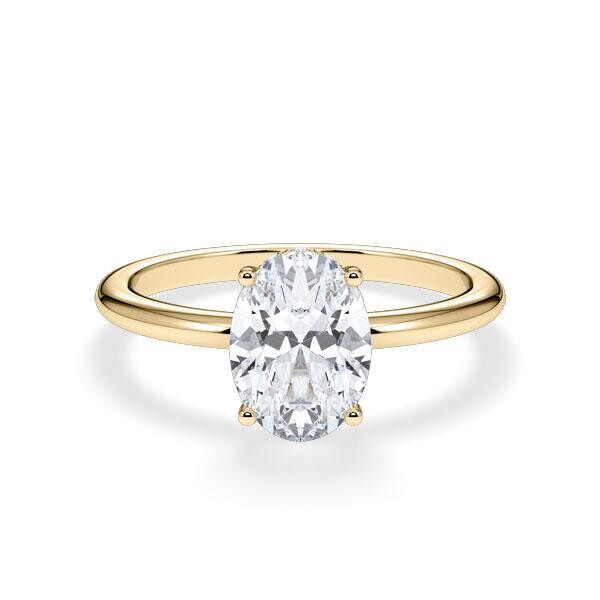 Verlobungsring Hidden Halo Oval Gelbgold RU-1902