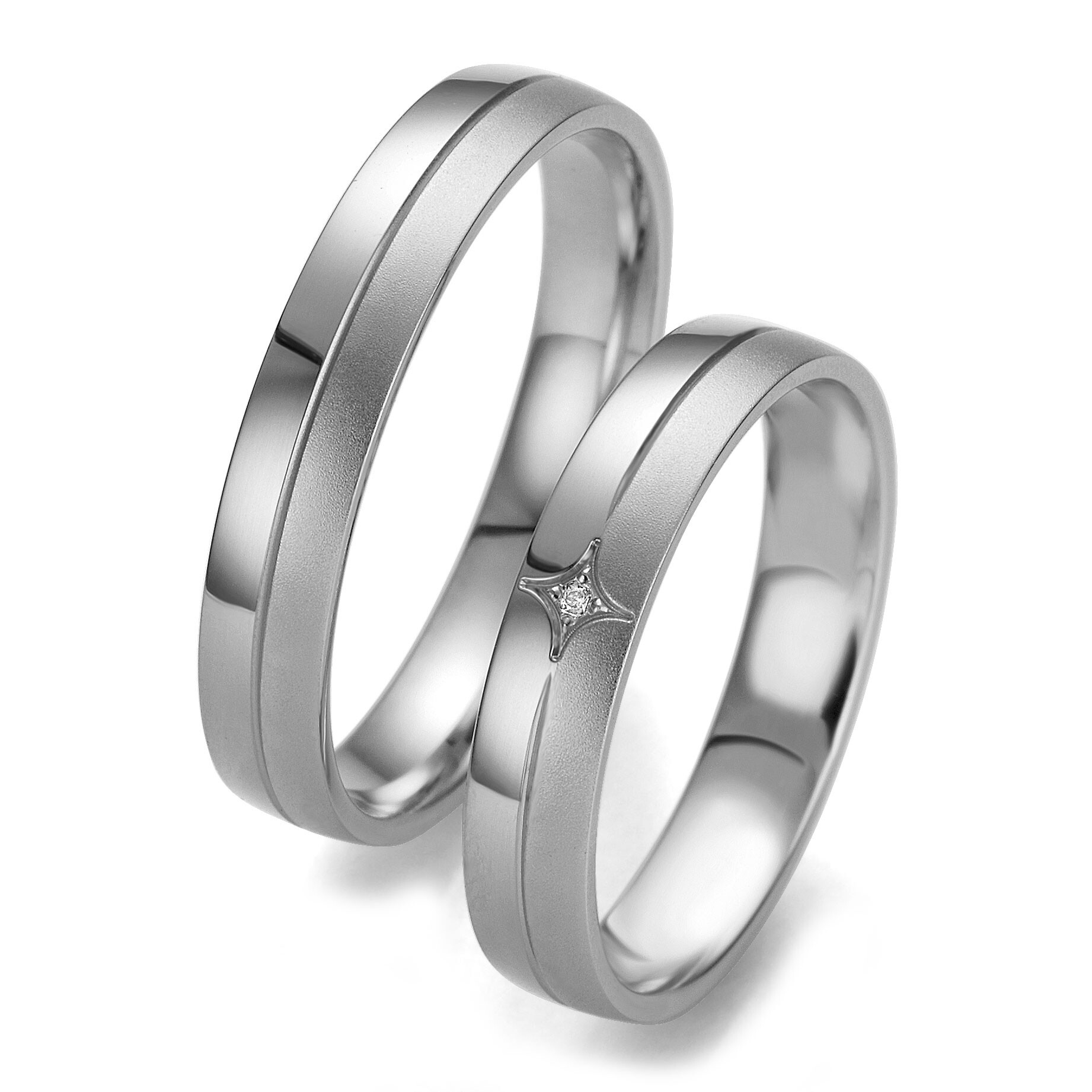 Trauringe Weißgold Smart Line 48/07099 & 48/007100