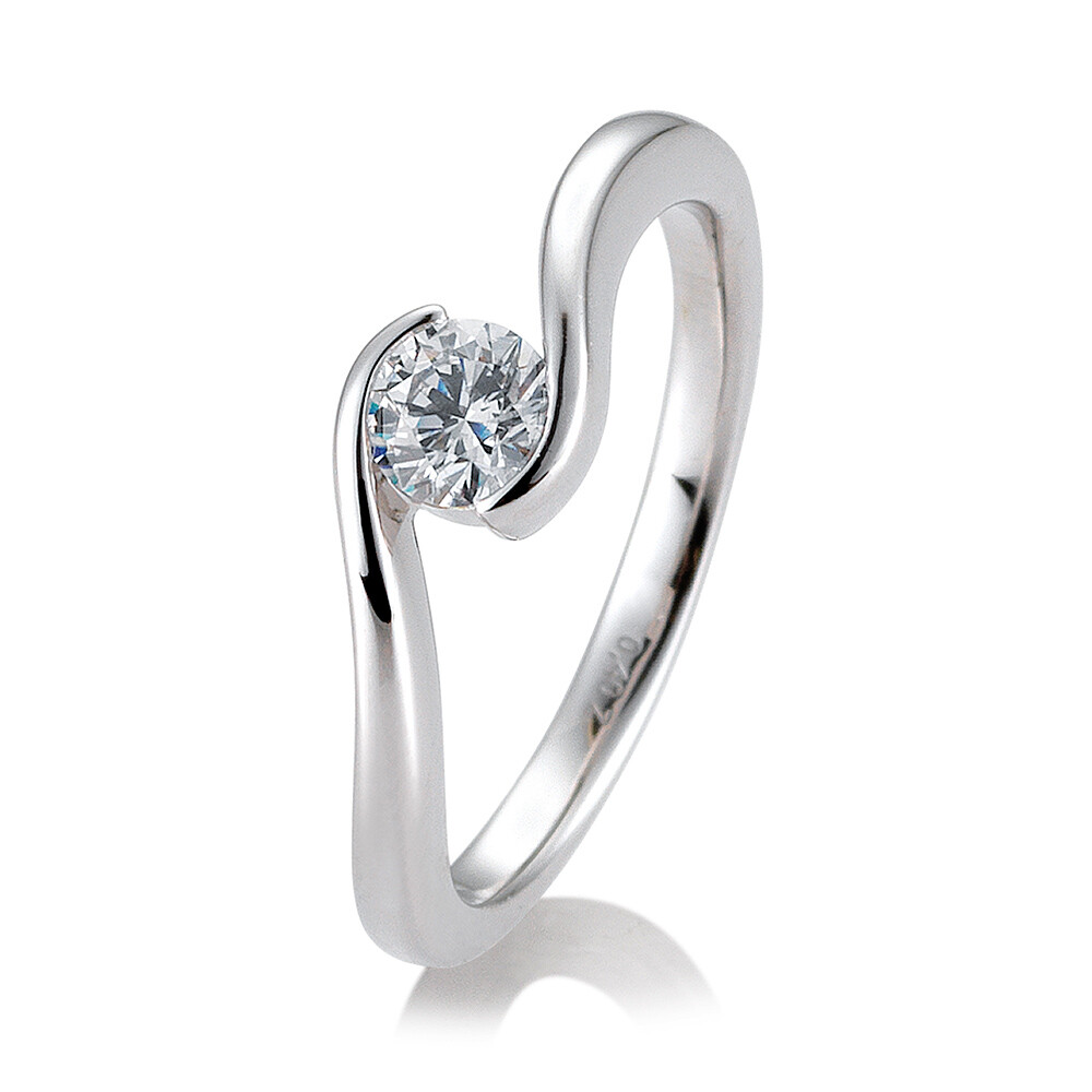 Verlobungsring Schwung BR133 Weißgold Brillant