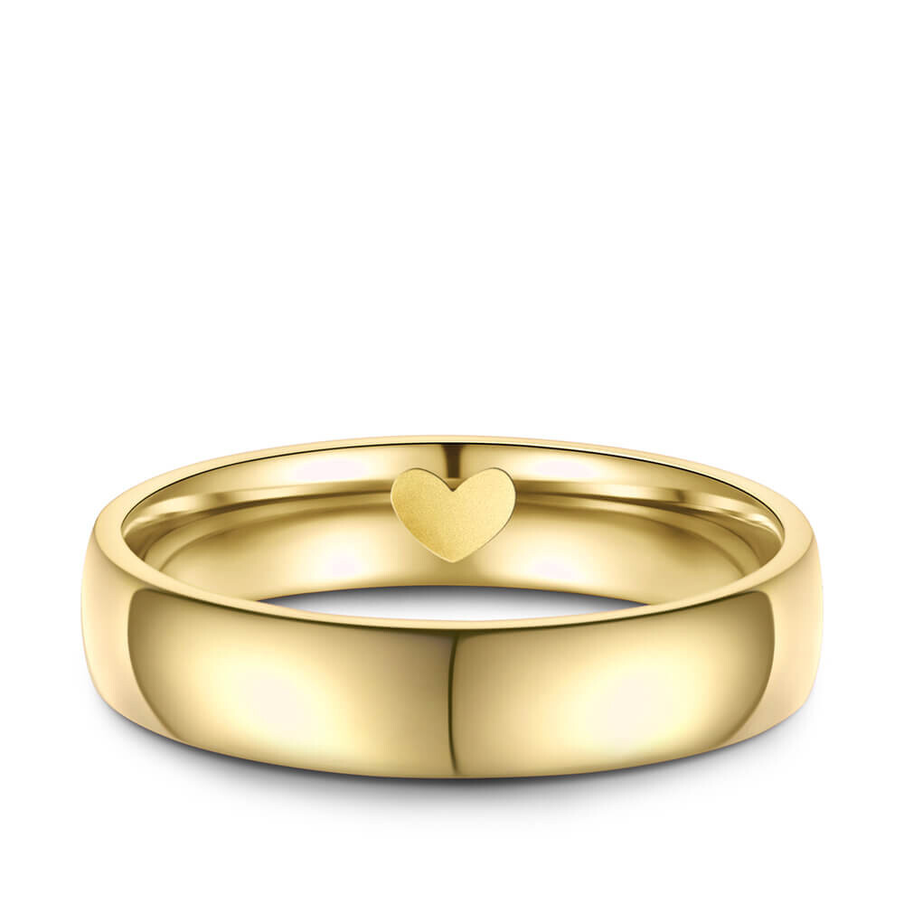 Partnerring Trauringe Edelstahl Gold Herz Marrya ES-30