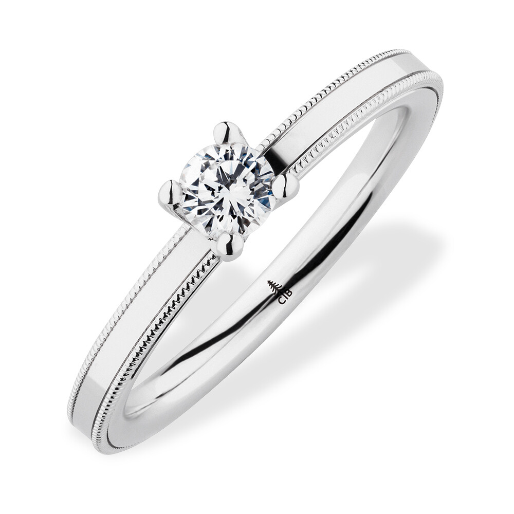 Diamantring Solitär Millgriff Platin Brillant CB0140553