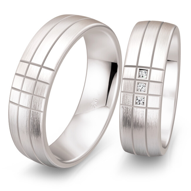 Trauringe Weißgold 49/82002 & 49/82003