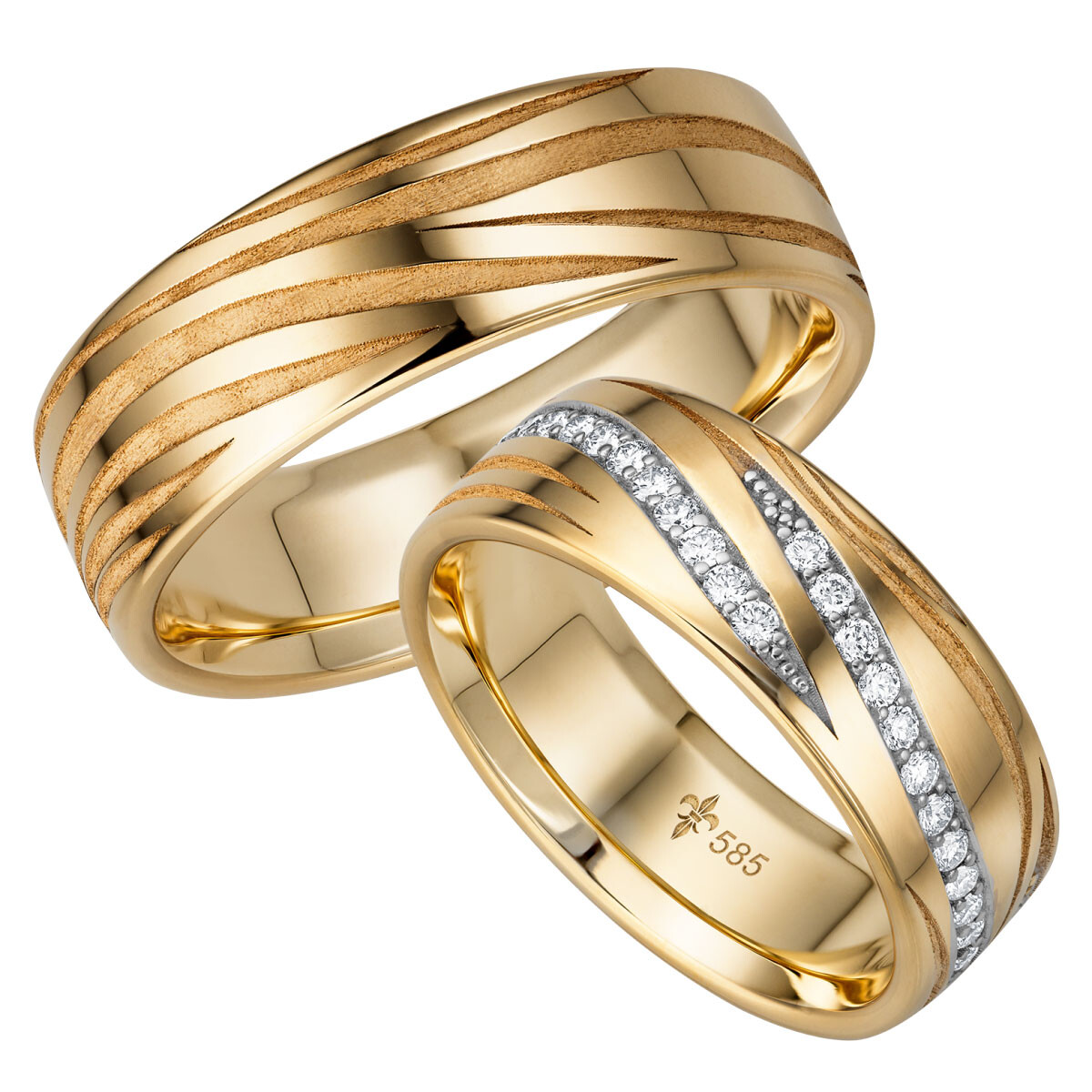 Trauringe TR-0-00043 & TR-1-00043 Paulette Gelbgold