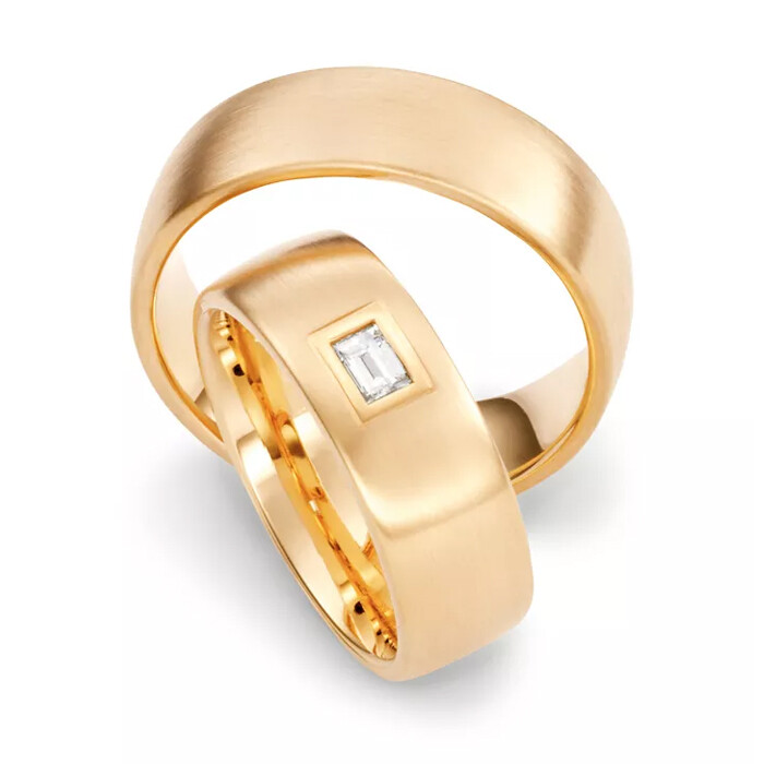 Trauringe Roségold Baguette 70028
