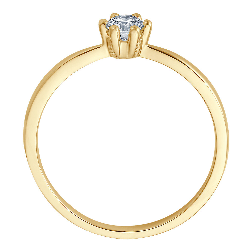 Solitaire Ring Gelbgold Brillant 0.170 ct. w/si, stehend