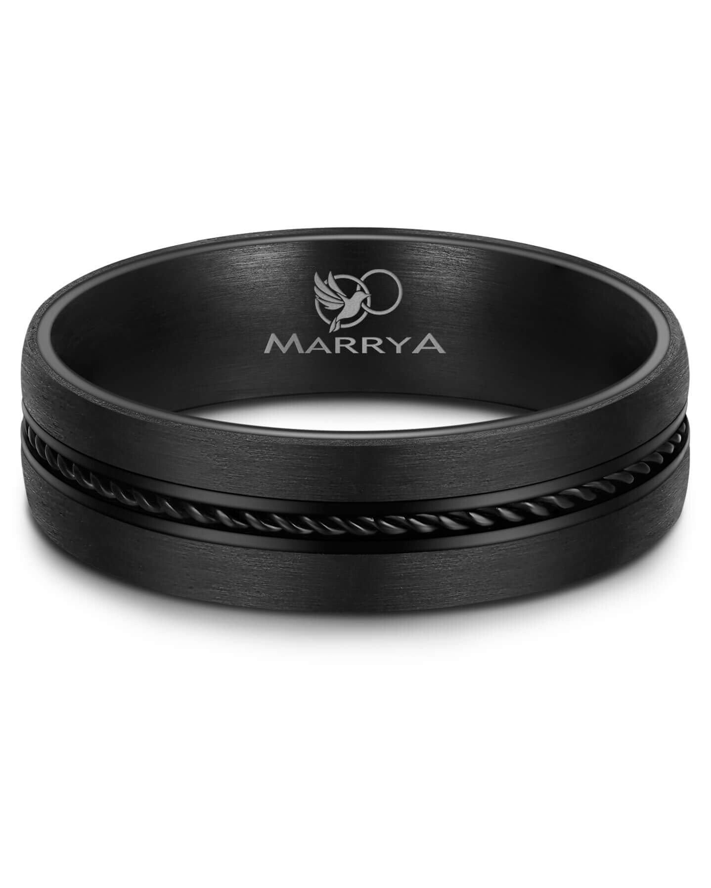 Herrenring Edelstahl Carbon schwarz CA-01