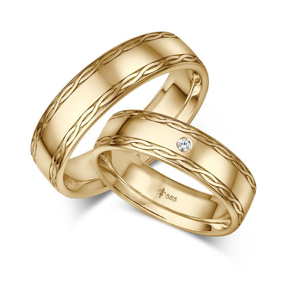 Trauringe TR-0-00072 & TR-1-00072 Marie Gelbgold