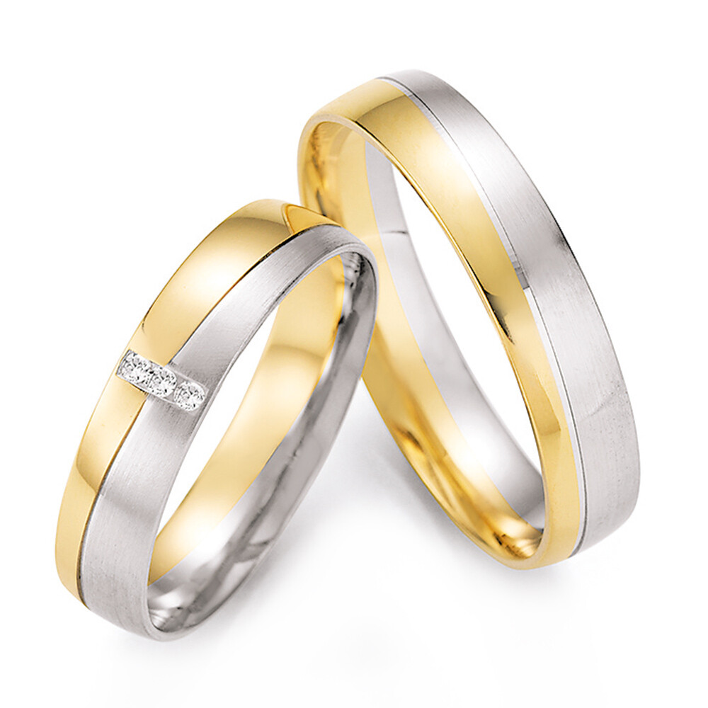 Trauringe 66/43070 & 66/43080 Weißgold & Gelbgold