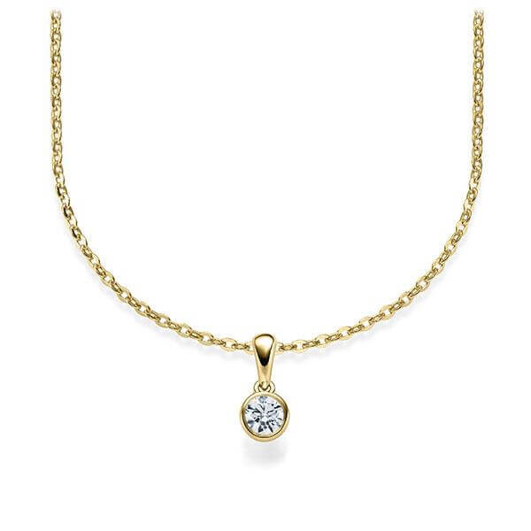 Collier Gelbgold 585 Brillant zus. 0,100 ct, tw, si RU-1579-2