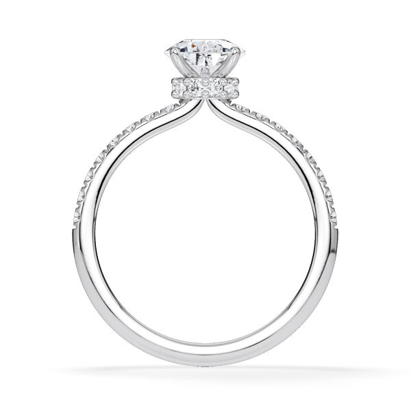 Ring Veiled Halo Tropfen Diamant Platin Rubin 1894