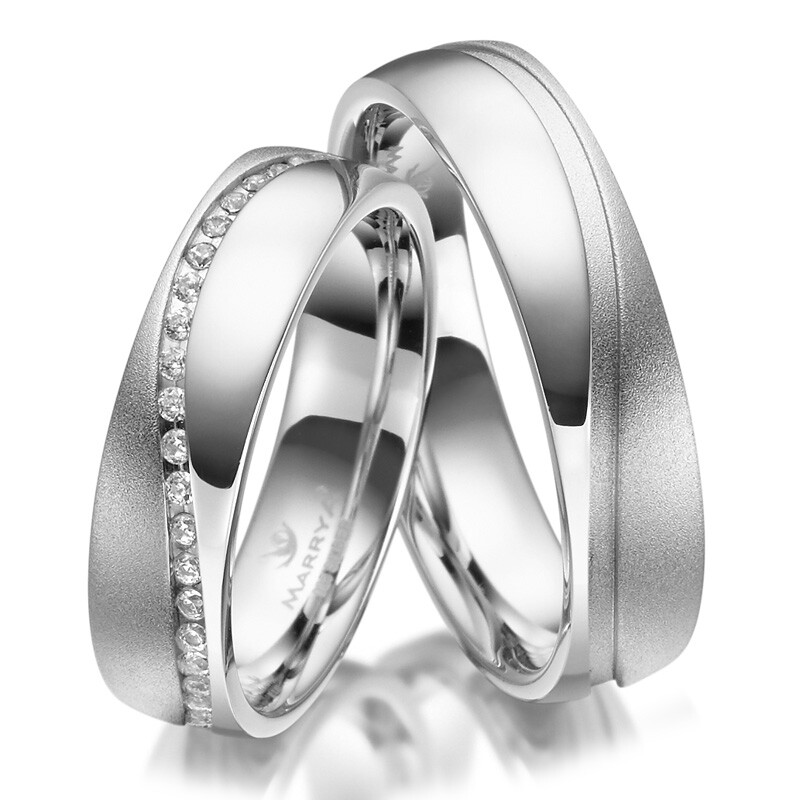 Trauringe Partnerringe Sterlingsilber 925 Zirkonia Marrya SI-29