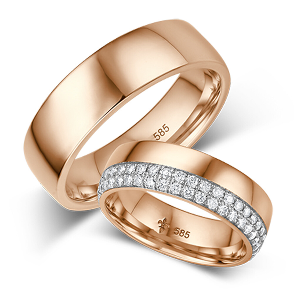 Trauringe TR-0-00006 & TR-1-00006 Luisa Rotgold